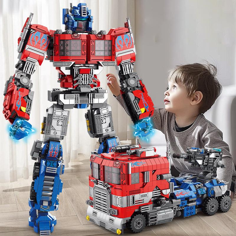 Đồ Chơi Lắp Ghép Robot Biến Hình 2 In 1 Transformer OPTIMUS, Lắp Ráp Robot Người Máy Biến Hình