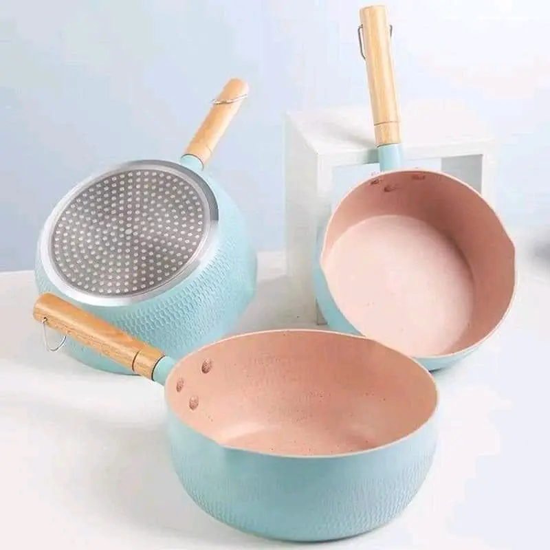 Chảo hàn cán gỗ chống dính sâu lòng đường kính 18cm với đáy 4 lớp - Hàng nhập khẩu từ Hàn Quốc