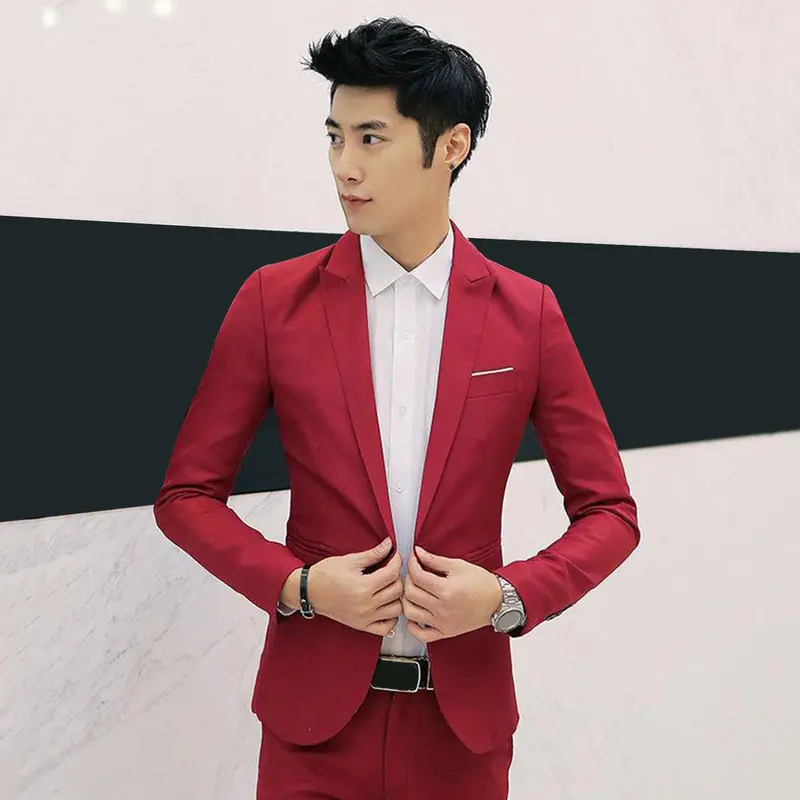 Áo Khoác Vest Nam, Dáng Ôm, Màu Trơn Áo Blazer Công Sở, Nút Đơn, Có Túi, Thích Hợp Cho Đám Cưới, Công Sở, Tiệc Tối, Juanrry 1