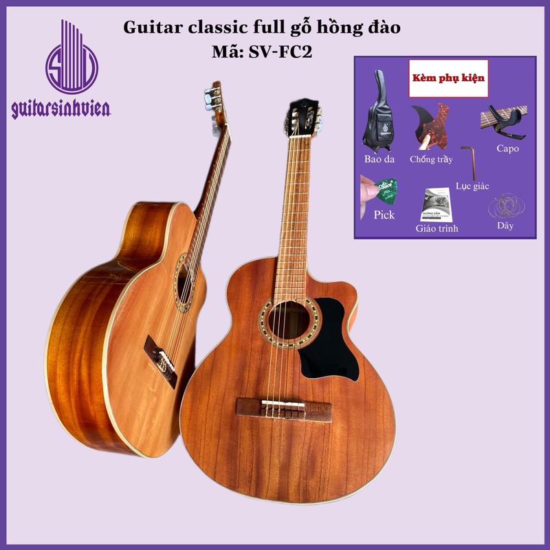 Đàn guitar classic SV-FC2 gỗ hồng đào full cây - Kèm 8 phụ kiện