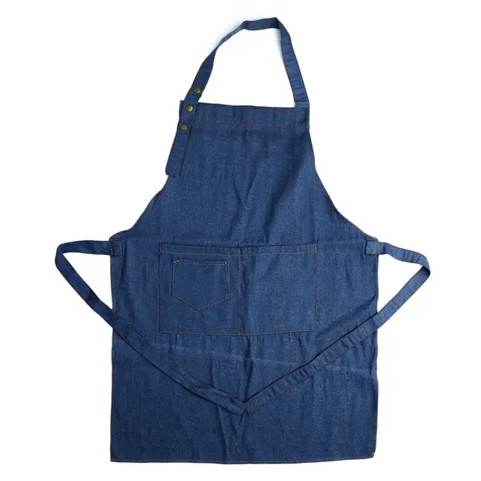Apron Celemek masak Denim Korean Style Celemek Custom Masak Original Handmade Unisex Biru