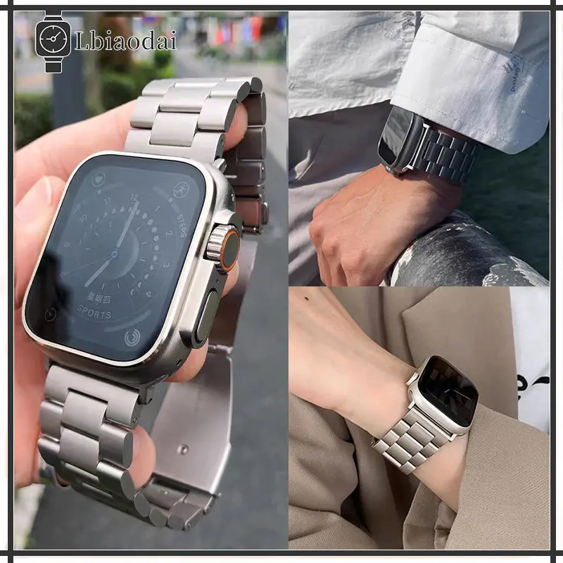 แถบสแตนเลส Apple Watch Ultra/ Ultra 2 49mm Series 10 9 8 7 6 5 4 3 2 Iwatch 45mm 46mm 38mm 40mm 42mm 44mm อุปกรณ์เสริม