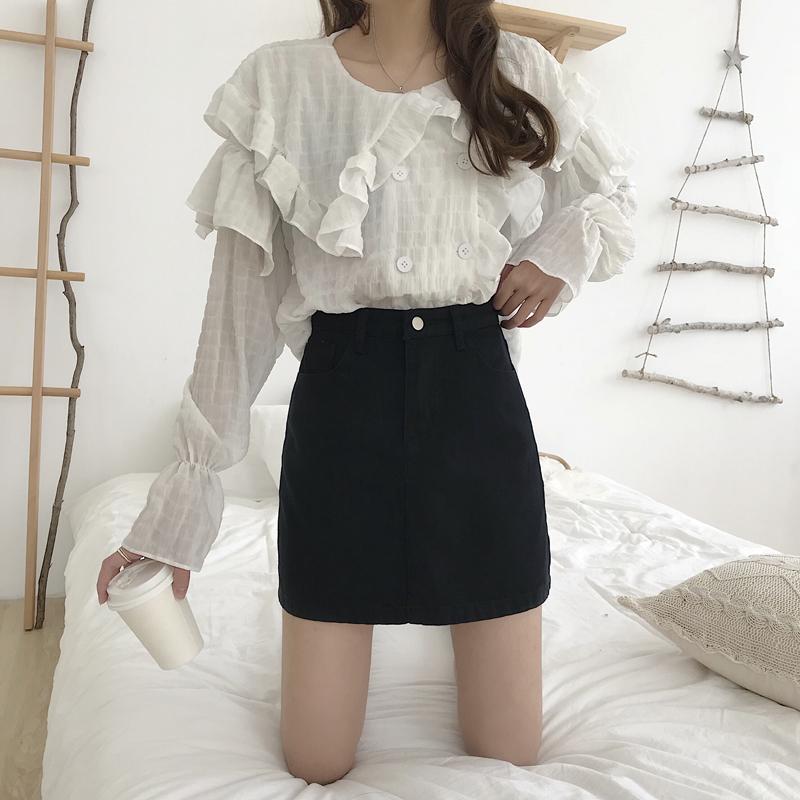 Product Introduction of Chân Váy Denim Ngắn, Phong Cách Ins, Dành Cho Nữ, Hàng Mới Về Mùa Xuân Và Mùa Thu 2023, Cạp Cao, Bó Sát Và Nâng Cao, Chân Váy Bút Chì Chữ A, Ôm Dáng 16