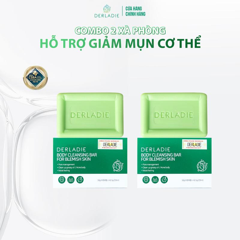 (Live) Combo 2 Xà Phòng Derladie Body Cleansing Bar For Blemish Skin 50g Làm Đẹp Da Dưỡng Da Body