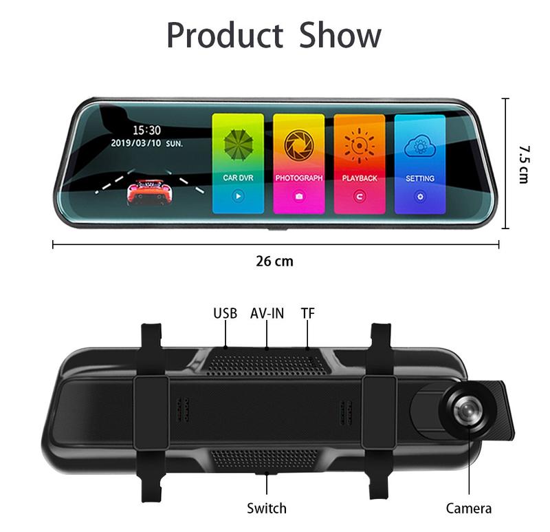 Product Introduction of 4K car touch screen DVR mirror dash cam dual lens GPS navigation rear view camera full hd1080p rearview drive recorder 19