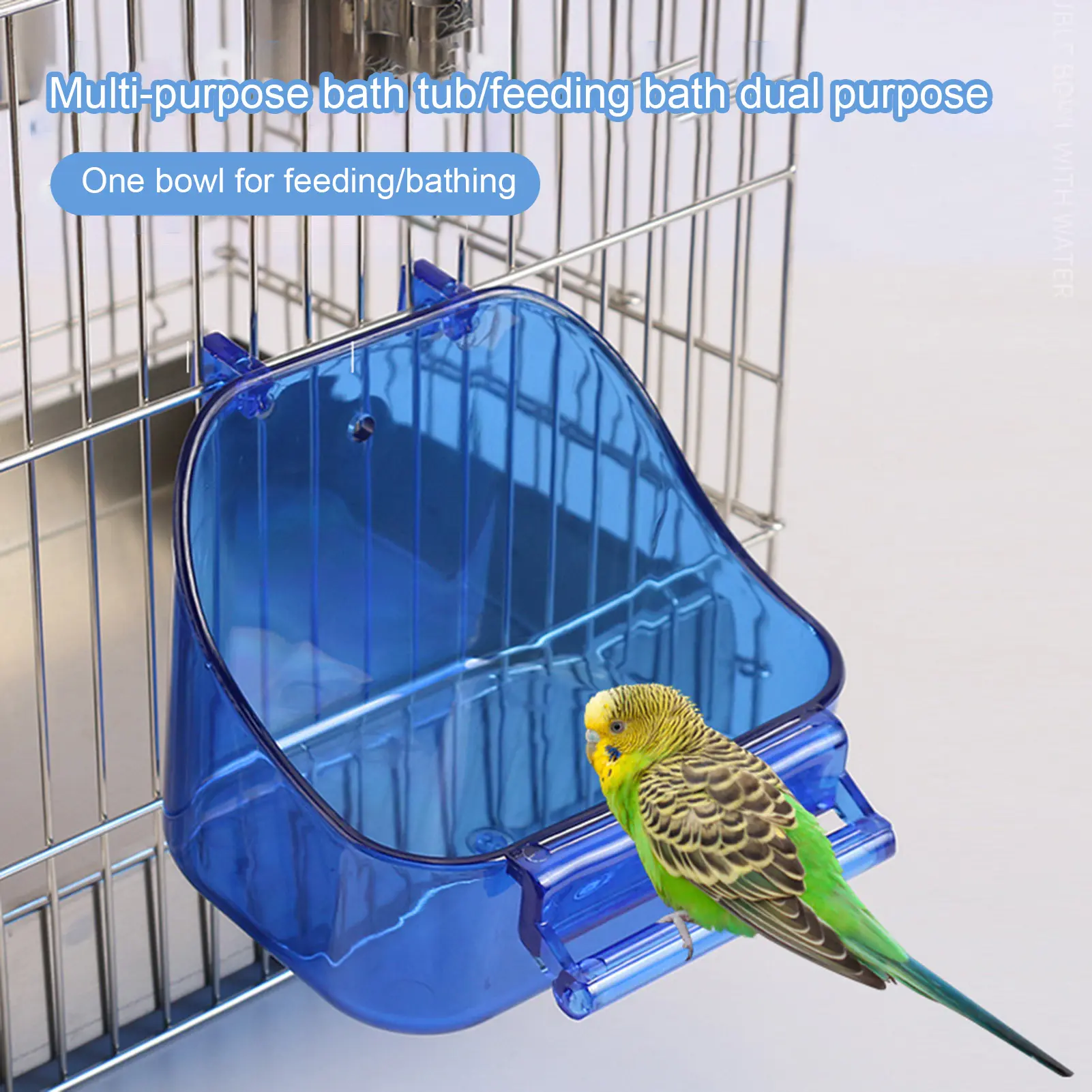 Bird Bath Box Non-slip Multi-functional Plastic Standing Pole Design Bird Cage Accessory for Parakeet