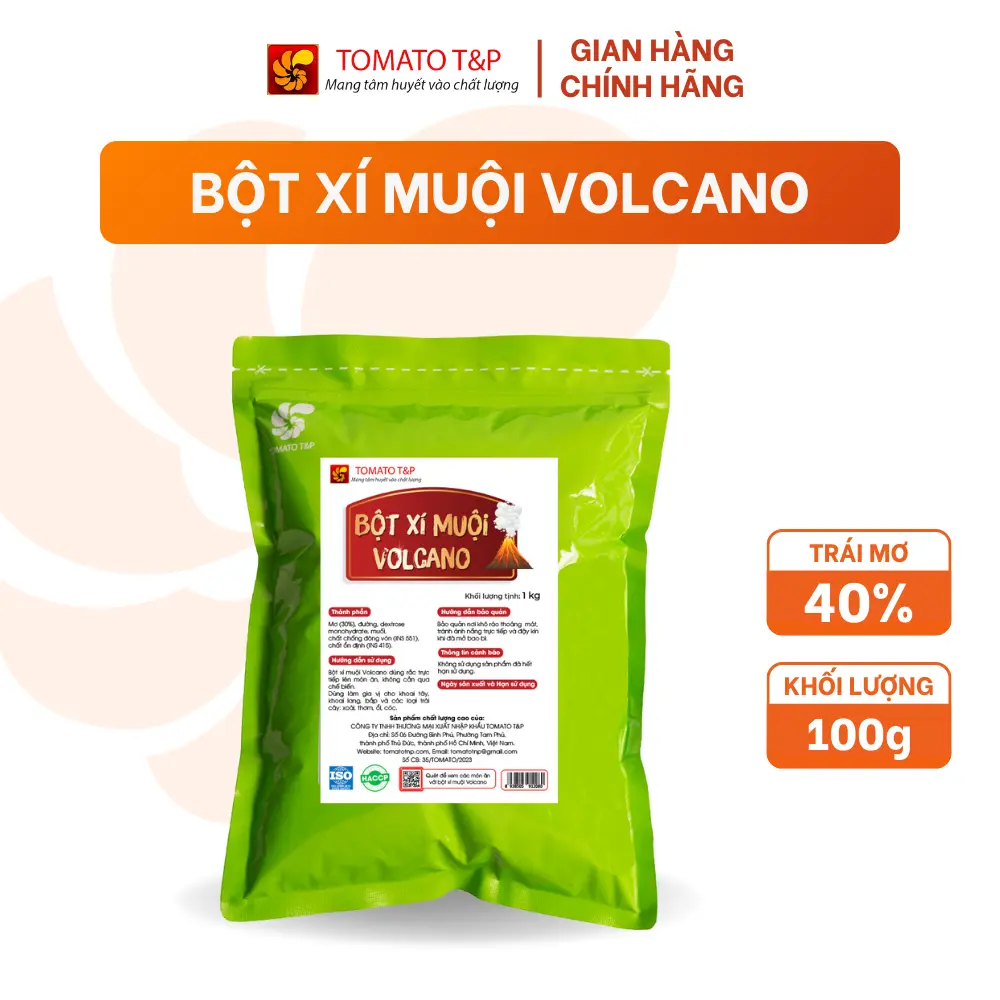 Bột xí muội Volcano - Gói 1kg - Tomato T&P- Bột Gia Vị Pha Chế Cho Các Món Nước Xí Mụi, Sốt Xí Mụi.