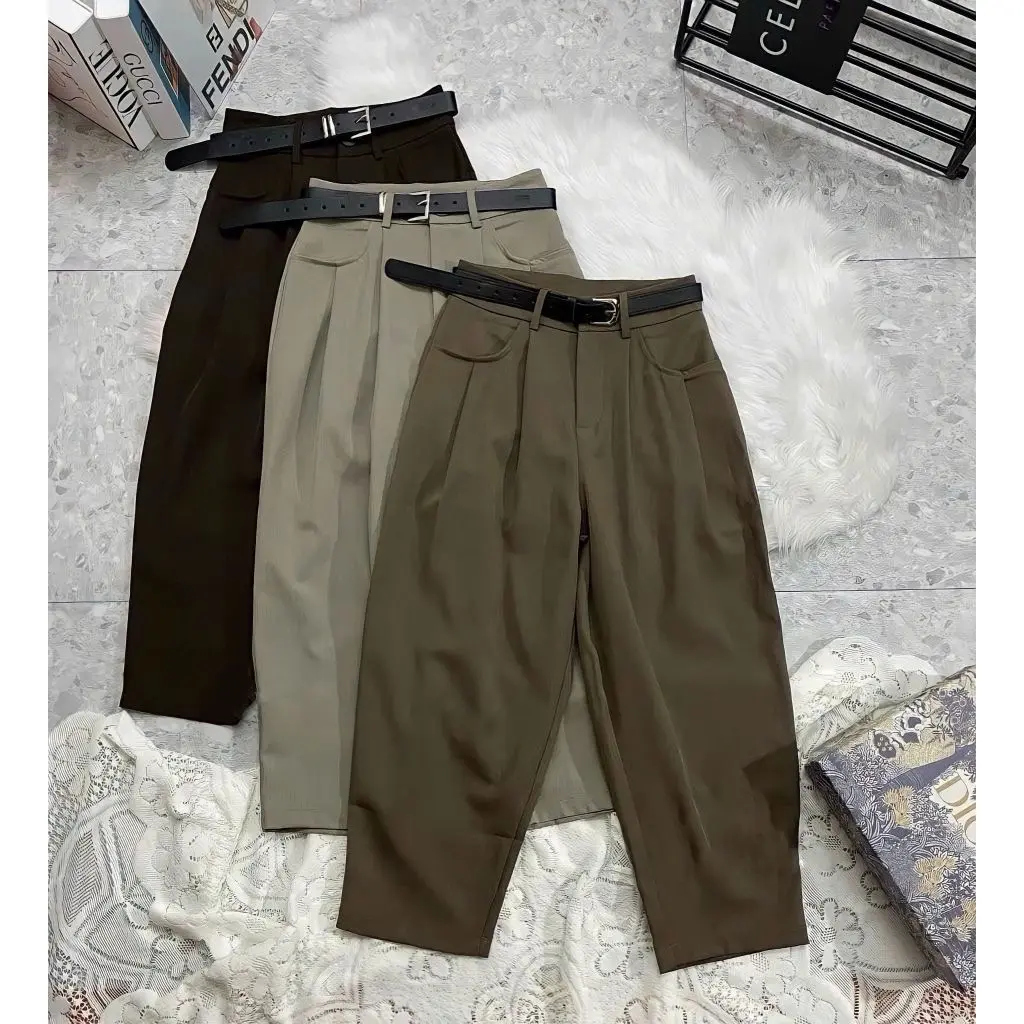Quần Baggy Công Sở Lưng Cao Chất Ruby Hàn Nữ