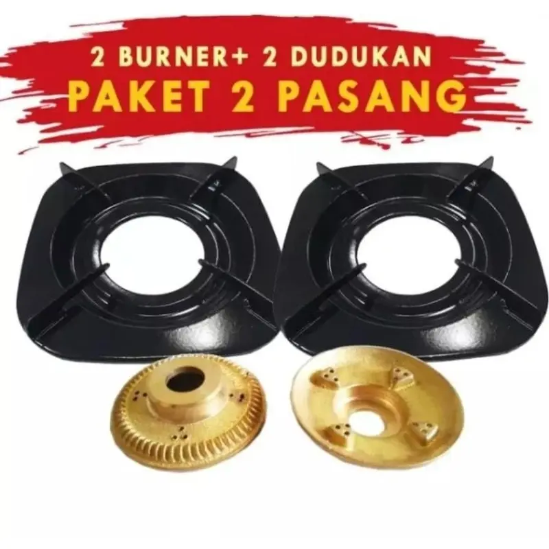 PAKET TATAKAN TUNGKU KOMPOR GAS RINNAI KAKI 4+ BURNER KUNINGAN MAWAR