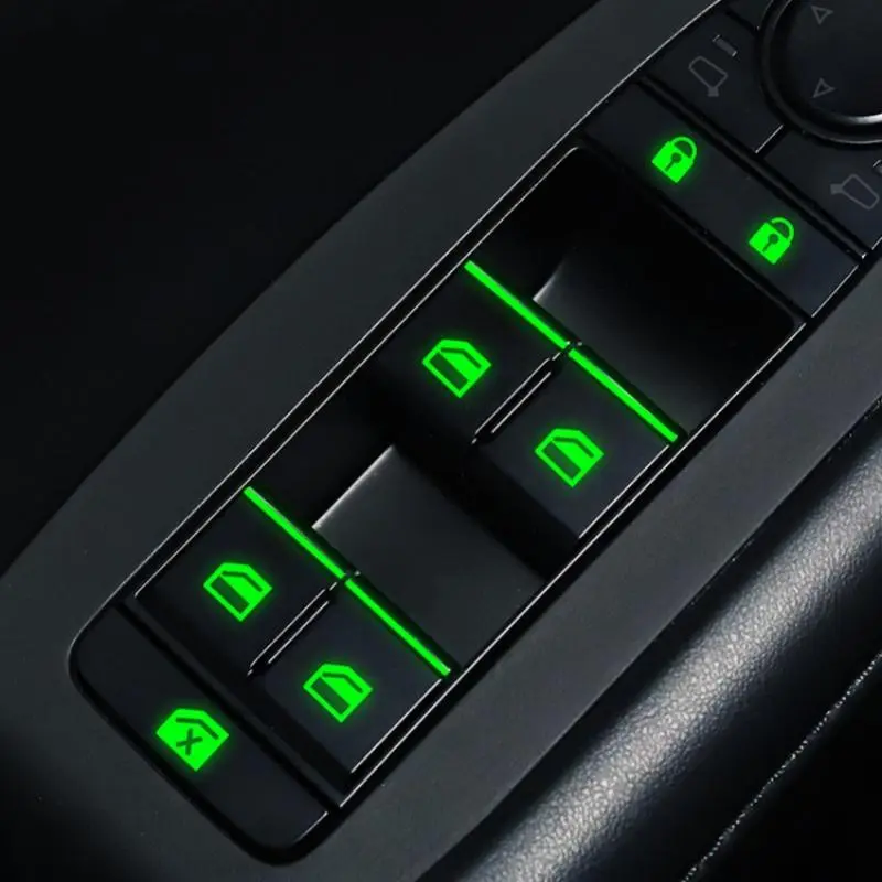 Car Window Lift Button Luminous Sticker, Car Window Lift Button Night Light Sticker, Car Interior Decoration Sticker, Car Accessories, Automotive, Decal
