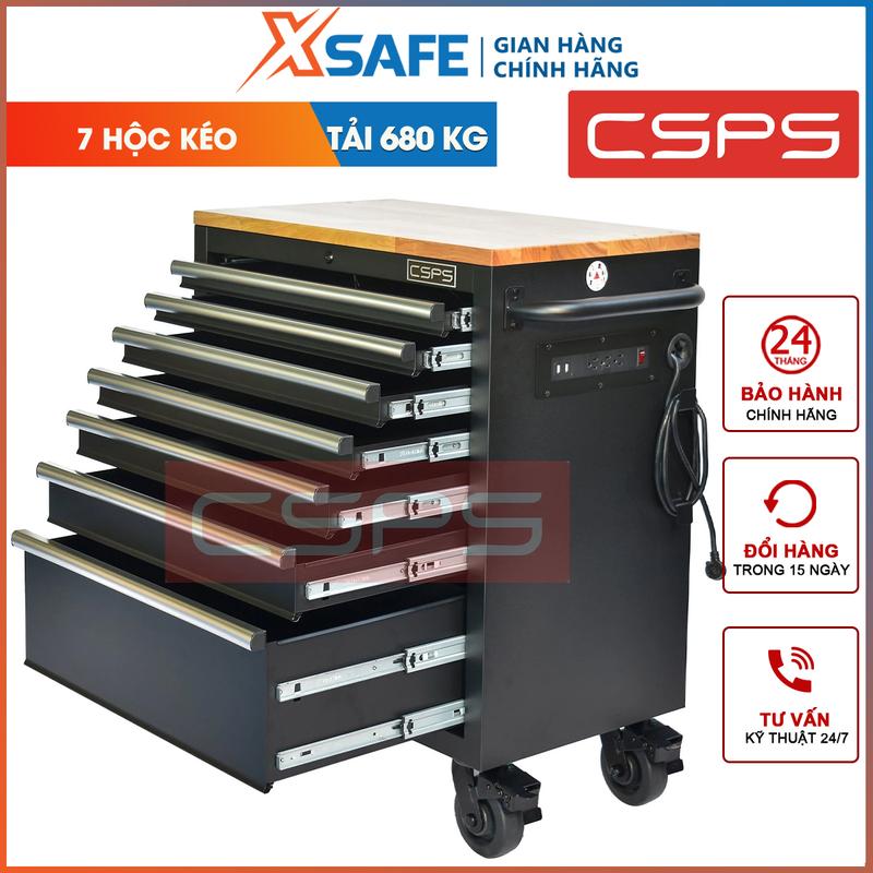 Tủ dụng cụ CSPS 76cm với 7 hộc kéo, tủ đồ nghề di động sơn tĩnh điện