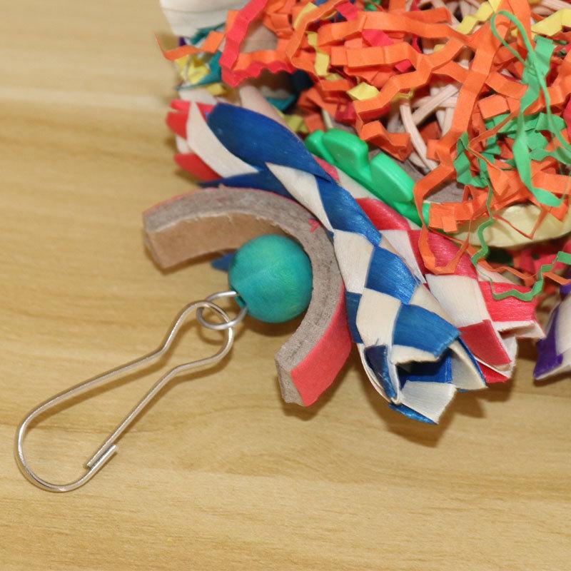 Parrot toy colored rattan ball paper tube bird cage decoration pendant bird toy 2