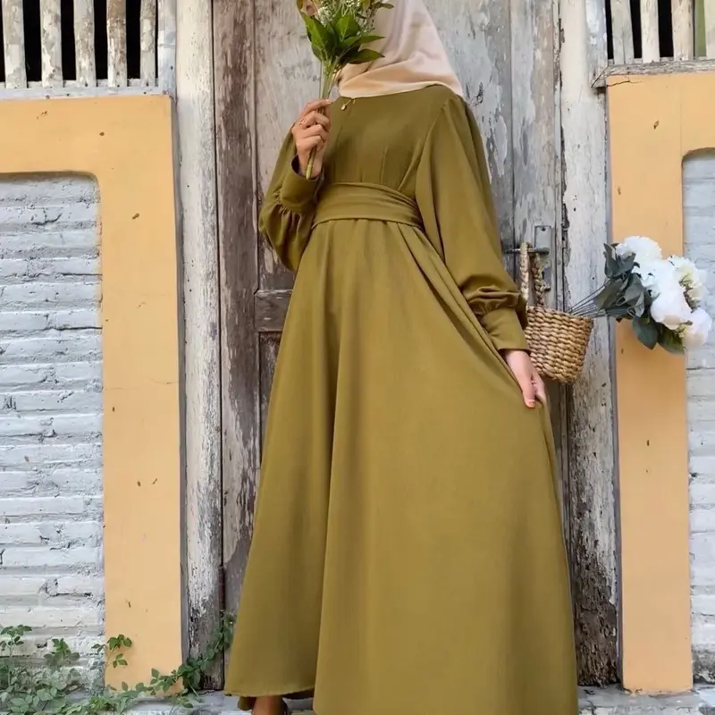 READY STOCK GAMIS AIRFLOW LENGAN BALON SIZE XL LD 120 crinkle muslim dress Wanita Panjang 1
