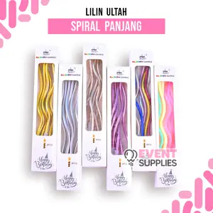 Lilin Spiral Ulir Panjang Spiral Candle Glosy / lilin Ulang Tahun