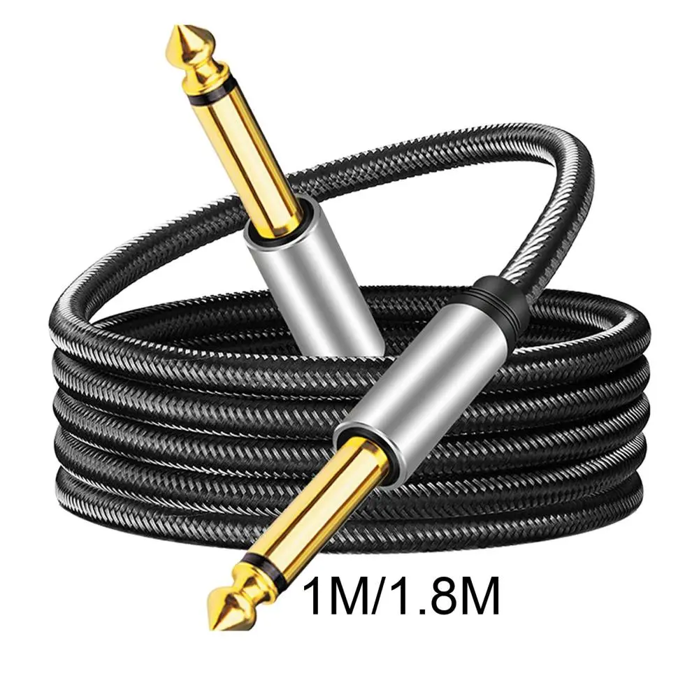 6.35mm Instrument Cable, Braided Stereo Audio Cable, Guitar Patch Cords, Mono Jack 1/4inch TS Cable for Speaker Electric Guitar Keyboard Bass
