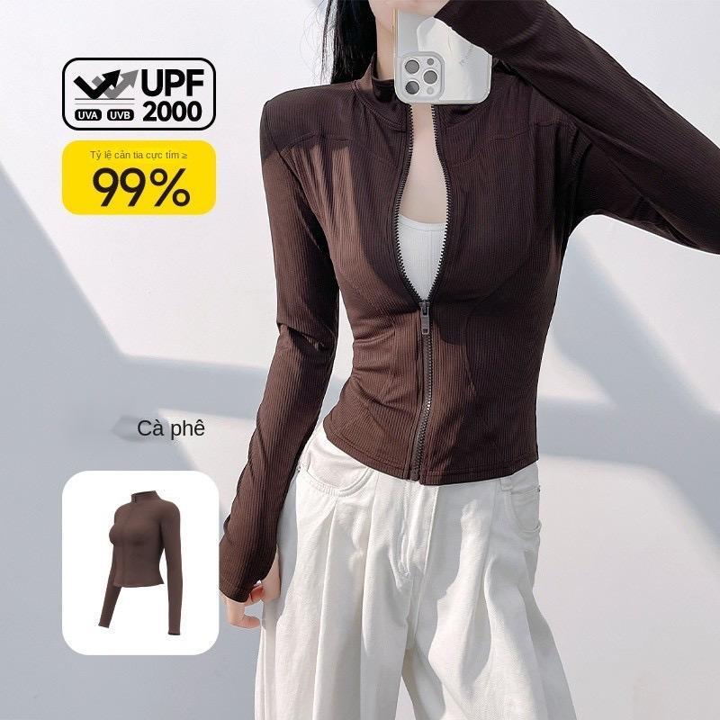 Product Introduction of [Form Nhỏ - Tăng size] [36-65kg] Áo Khoác Nữ Tập Gym, Yoga. Áo Khoác Thun Gân QC [TT21-Gân Tăm]. Áo Khoác Nữ Ôm Body Mẫu Mới [ Đồng ] Sport Chạy Bộ 29