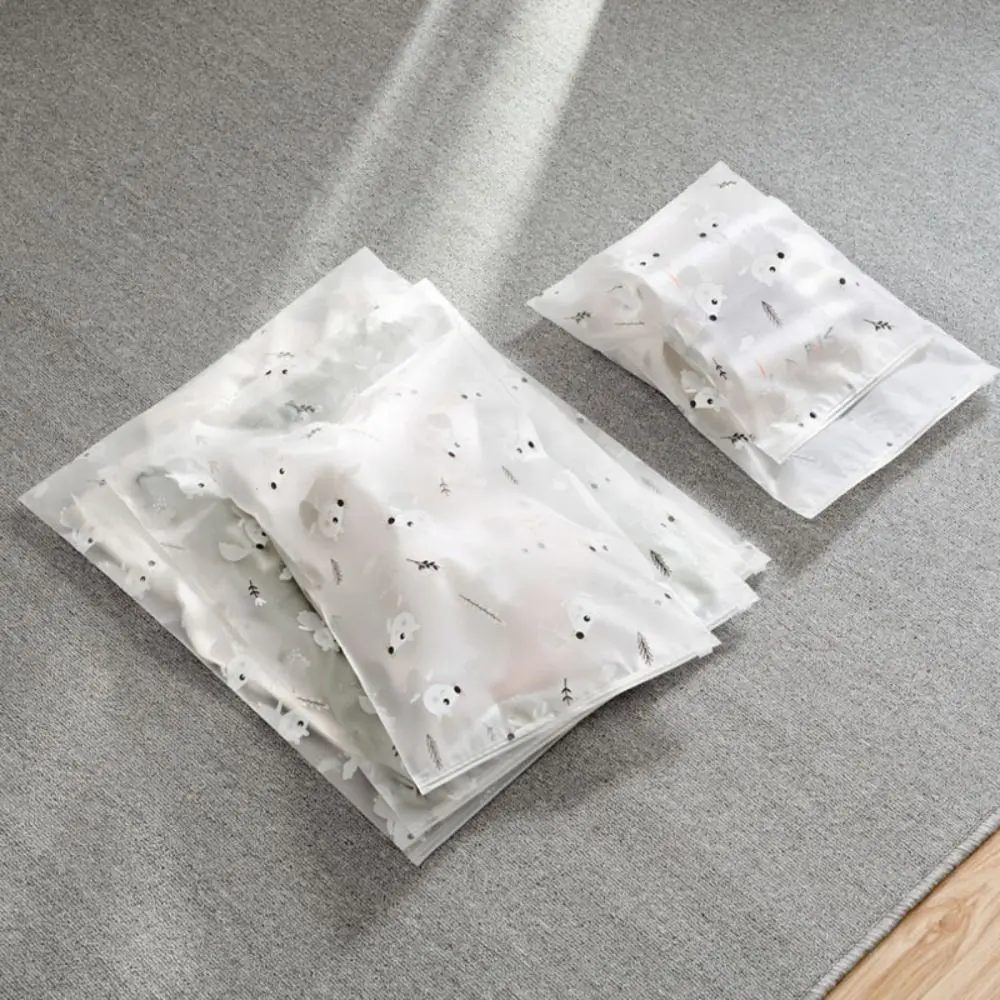 Portable PE Storage Bag Multi-sizes Transparent Travel Luggage Sorting Bag Cartoon Rat High Quality Zipper Sealing Bag