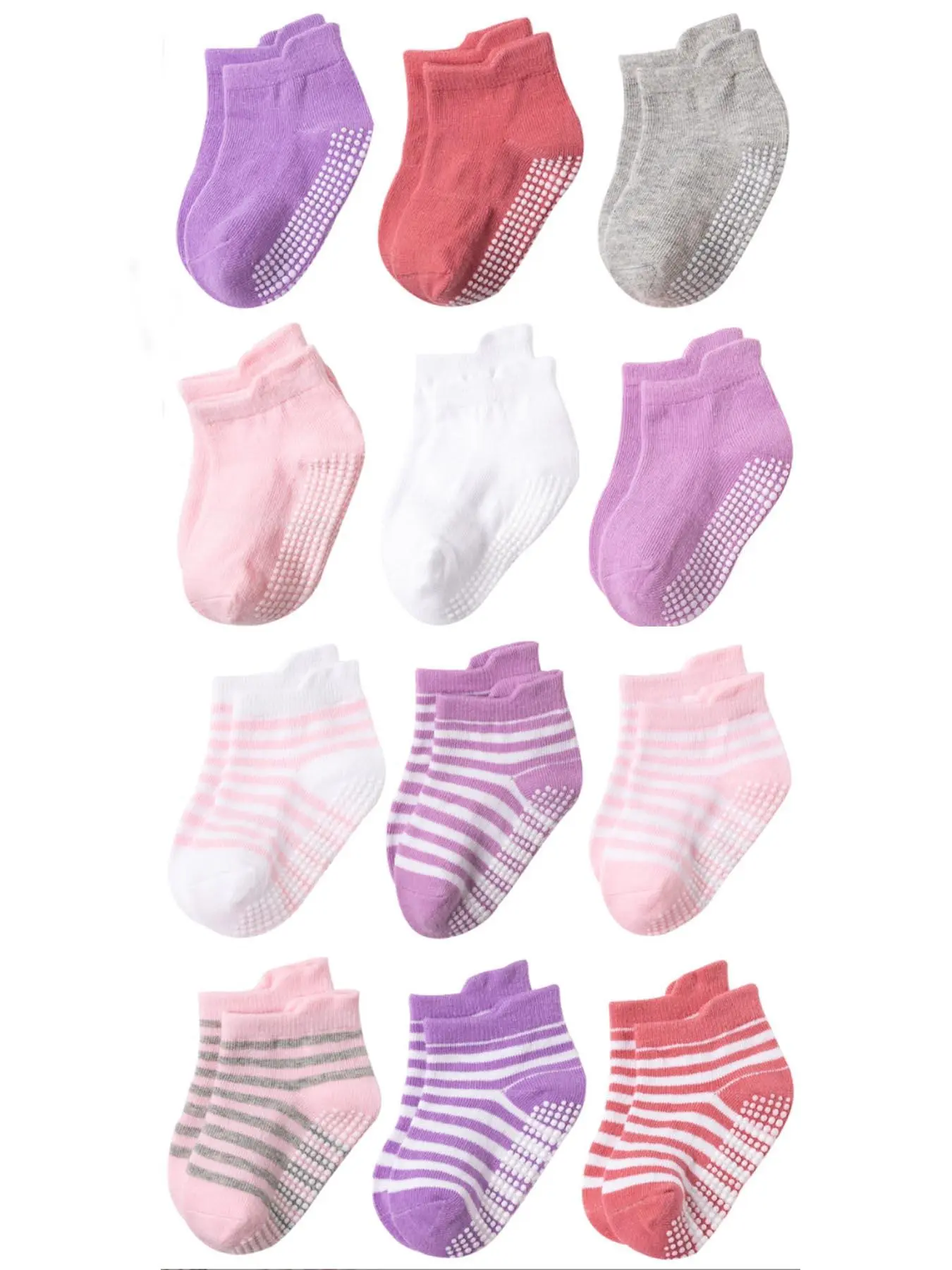 Girl's Striped Print Ankle Socks, Soft Comfy Breathable Low Cut Socks for Girls, Kid's Socks for All Seasons