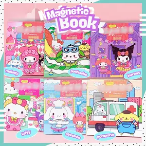 Buku Mainan Edukasi Anak Magnetik Diy Quiet Magnetic Book Mainan Bongkar Pasang Karakter Lucu Sanrio