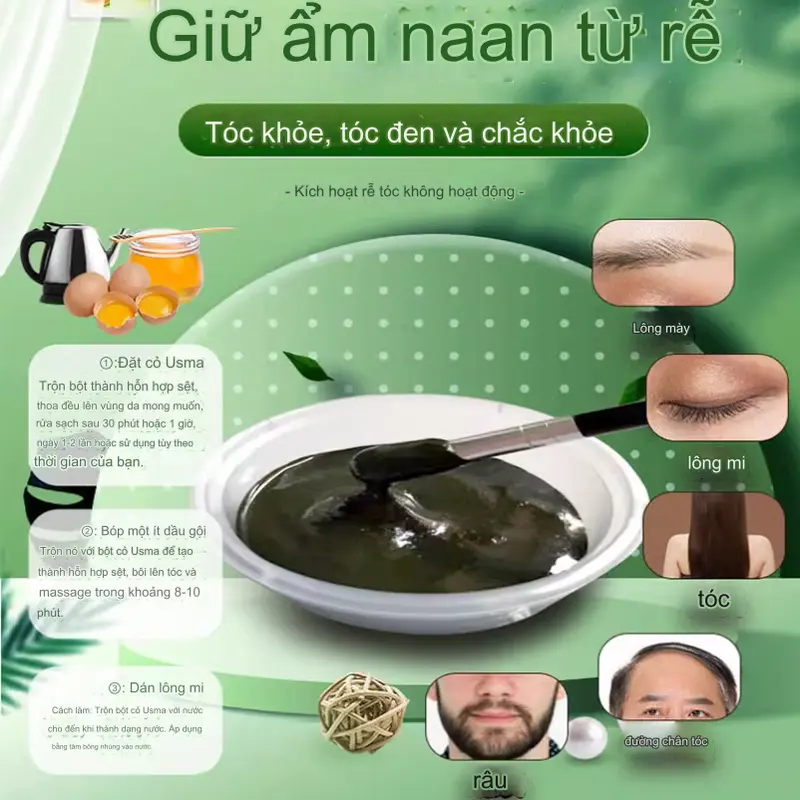 Bột cỏ Usman Tân Cương kích thích mọc tóc, nuôi dưỡng tóc dày, chân mày và đường chân tóc 1
