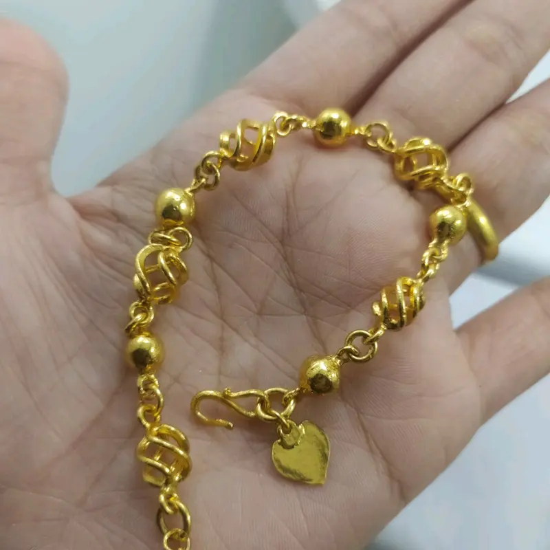 Perhiasan Gelang Bola Bola Belimbing Emas Sepuh 24k Lapis Kristal - PREMIUM LAPIS KRISTAL - 3