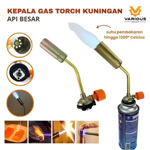 Flame Gun Blow Torch API BESAR Kepala Kuningan Gas Torch Kepala Laras Lepas Pasang Api Besar Hingga 1350°C