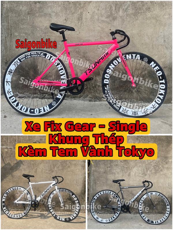  Xe Đạp Thể Thao Fix Và Single Tsunami Snm100 Khung Thép Đủ Màu Kèm Tem Vành Tokyo  Kèm Đồ Lắp Và Dây Strap  