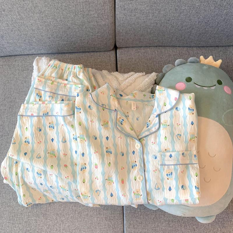 Product Introduction of Bộ Đồ Ngủ Cotton Đám Mây, Dành Cho Nữ, Bộ Sưu Tập Mùa Xuân Và Mùa Thu, Quần Dài Tay, Bộ Đồ Cotton Nguyên Chất, Phong Cách Cô Gái Ngọt Ngào Hoạt Hình Dễ Thương, Thích Hợp Mặc Ngoài Trời Và Mặc Nhà, Tỷ Lệ Được Phê Duyệt 93%, Năm 2025 8