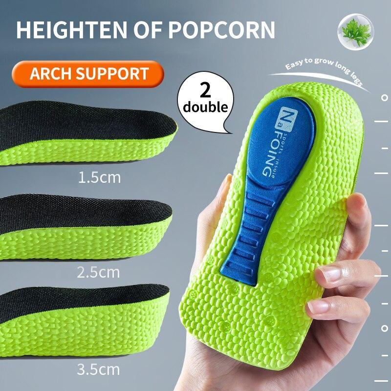 Product Introduction of Memory Foam Height Increase Insoles for Men Women Shoes Flat Feet Arch Support Orthopedic Insoles Sneakers Heel Lift Care Insole 5