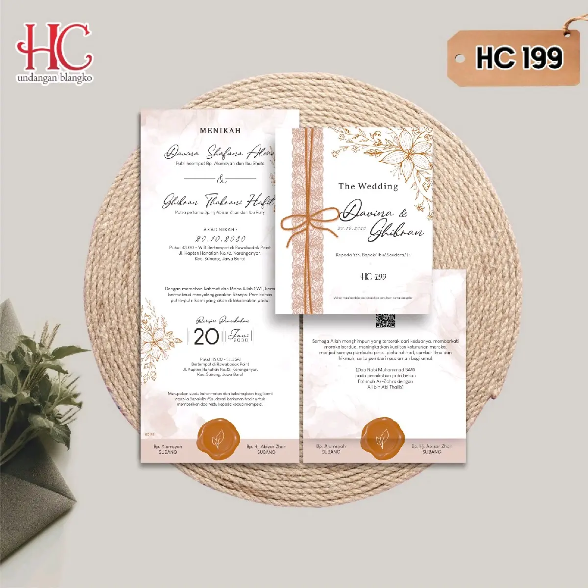 Blangko Undangan Atau Kertas Undangan Pernikahan HC 199 isi 100 Harga Grosir FREE KATALOG