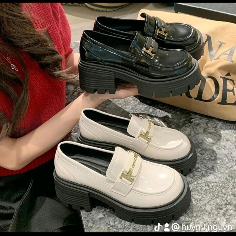    Hàng đế nhẹ form nhỏ nên tăng 1 size giúp shop       Giày búp bê Mary jane nữ da mềm cao 5cm giày đốc nữ tăng chiều cao TH7004 