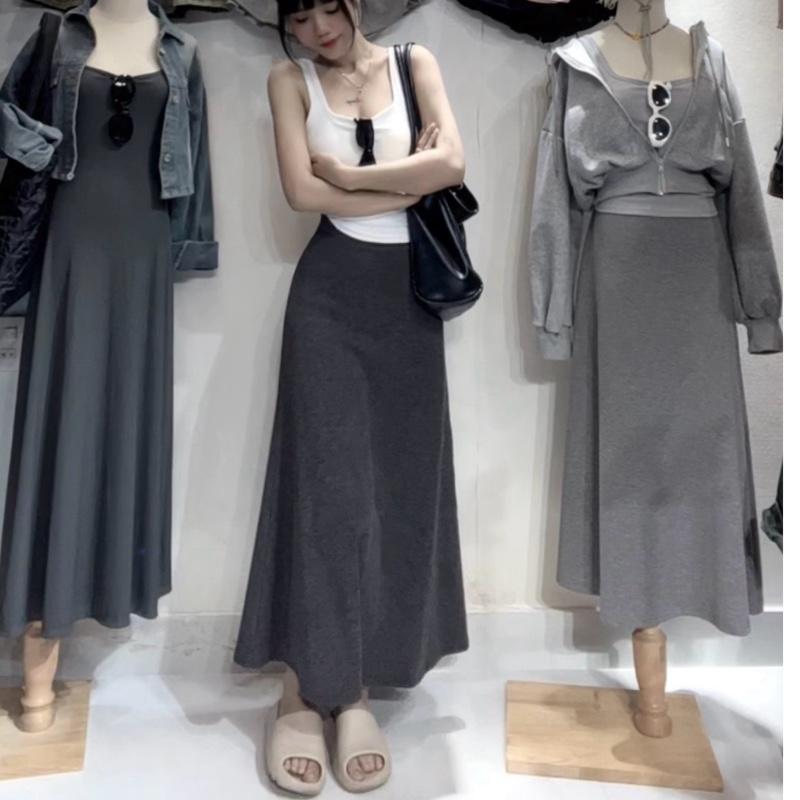 Chân váy nữ dáng dài chữ A PEOS STORE xòe , chân váy dáng dài len tăm lông thỏ suông mùa thu đông mặc đi học, đi chơi