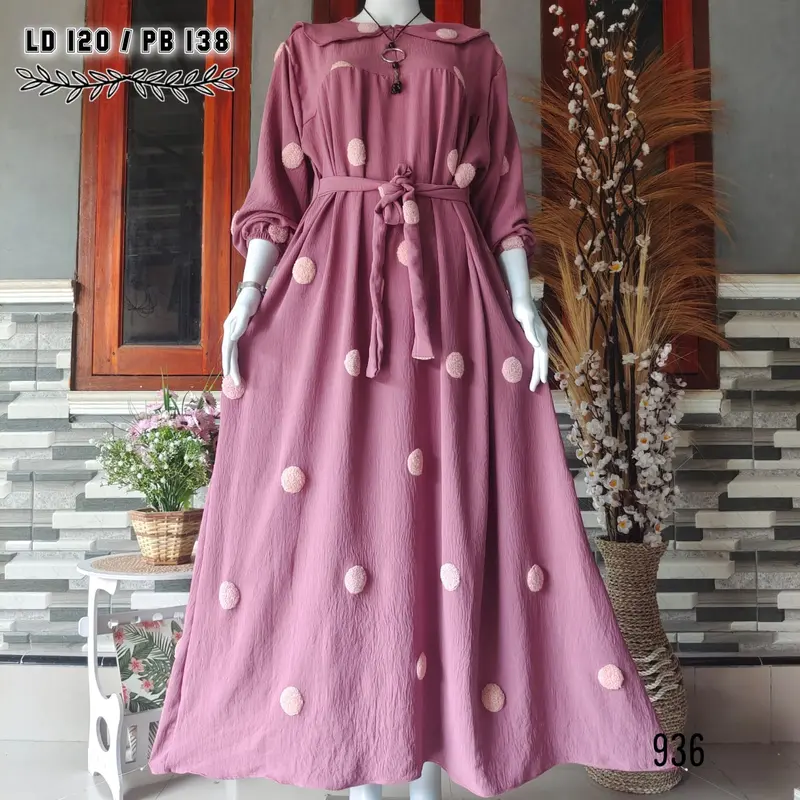 TGC - TERBARU GAMIS JUMBO WANITA CRINCLE POM POM BISA COD SIZE XXL 5