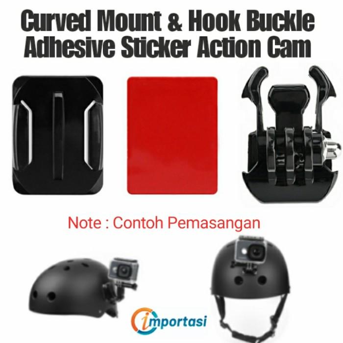 Curved Mount & Hook Buckle Adhesive Sticker Mounting Gopro Action Cam ...