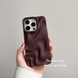 Phone Case, Small and Beautiful Design, Three-Dimensional Irregular Wave Pattern, Suitable for iPhone 13, 12 / 14 Pro Max, 11, Solid Color, Matte Packaging, Suitable for iPhone 16, 15 Pro Max, and Others