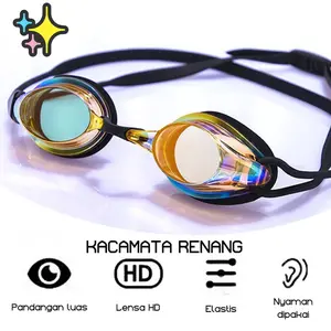 Kacamata Renang Anak Anti-Kabut HD – Lensa Elektroplated, Bingkai Nyaman, Ideal untuk Kompetisi & Latihan