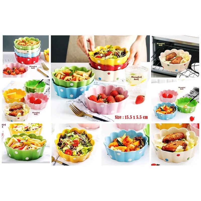 Mangkok saji Bulat Polkadot 2