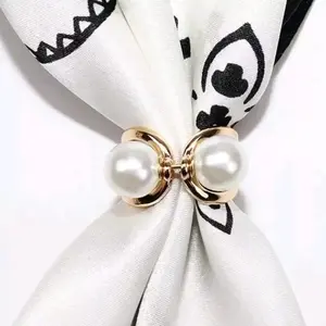 Ring Tuspin hijab jilbab mutiara 2 dan mutiara 4 cantik / Bros cincin kerudung permata mutiara emas silver Muslim Mewah Peniti Panjang Peniti Panjang