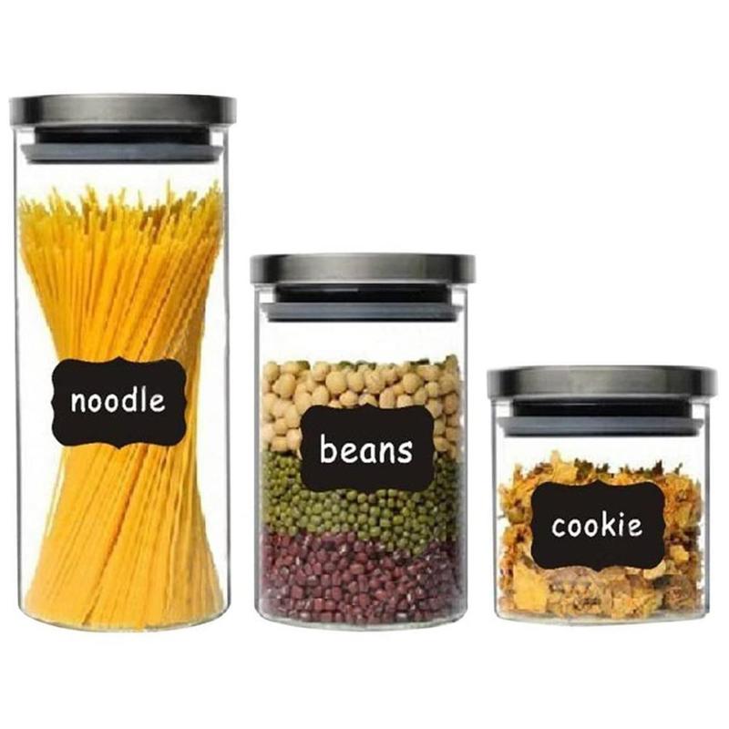 Nhãn Dán Bảng Đen, 8 Cái, Nhãn Lọ Gia Vị, Cho Nhà Bếp, Nhãn Lưu Trữ Thực Phẩm, P5D8 6