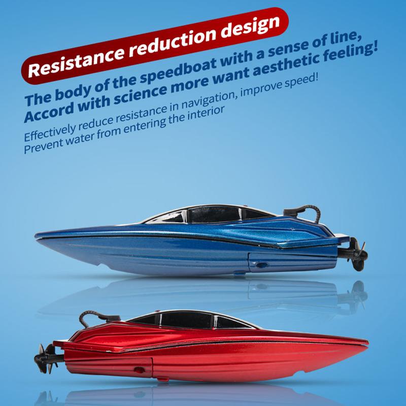 2.4GHz High Speed Mini RC Boat LED Light Waterproof Electric Remote Control Ship Children Remote Control Ship Toy Party Gift 3