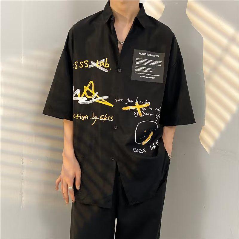 Kemeja Oversize Pria Gkss Lengan Pendek Atasan pria Oversize 1