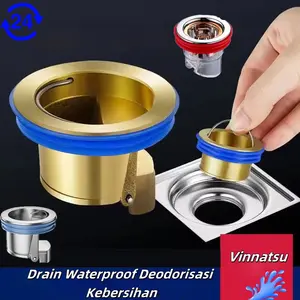 【Vinnatsu】Katup Penutup Saluran Air Penutup Kamar Mandi Floor Drain Anti Serangga Tahan Bau/Steel Drain Waterproof Deodorisasi Kebersihan