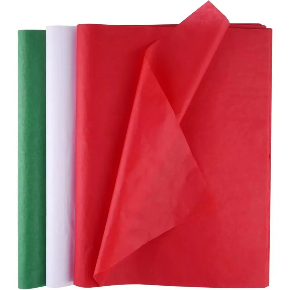 Christmas Tissue Paper Sheets, 10 Sheets/set Colorful Gift Wrapping Paper, DIY Craft Gift Bags Decorations Supplies for Birthday Wedding Holiday, Stocking Filler