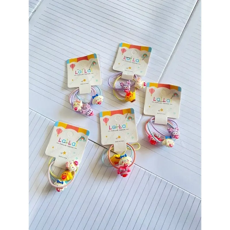 set ikat rambut sanrio isi 3 motif karakter lucu 1