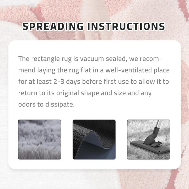 Solid Color Faux Fur Shag Rugs for Living Room, Non-slip Soft Floor Carpet, Modern Floor Mat for Living Room Bedroom Home Decor, Valentine's Day Gift 8