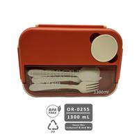 Gambar Kotak Makan 4 sekat Anti Tumpah 1300 ML Lunchbox Include Wadah Sambal OR-0255 Anti Tumpah - Biru dari Kioslunchbox bogor Kota Bogor 3 Tokopedia