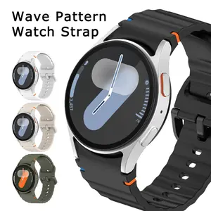 No Gaps Sport Strap for Samsung Galaxy Watch FE 7 6 5 4 44mm 40mm 6 Classic 43mm 47mm Watch 5 Pro 45mm 4 Classic 46mm 42mm Soft Silicone Rubber Band Bracelet 20mm Quick Release Tali Jam Tangan Smartwatch COD