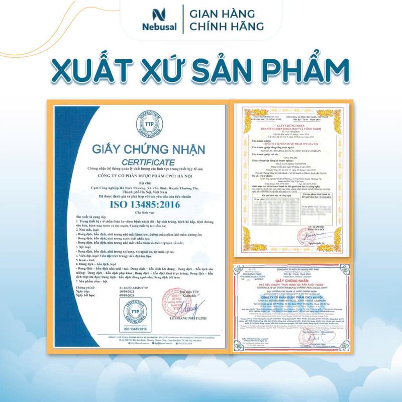 Nhỏ Mũi Nebusal 3% Giúp Giảm Nghẹt Mũi, Sổ Mũi Cho Bé - Lọ 10mL 1