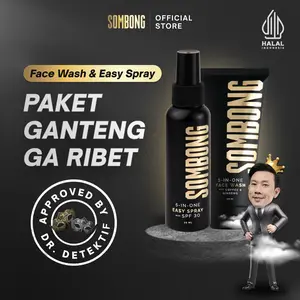 [READY STOCK]  SOMBONG Ganteng Ga Ribet 5-in-1 Face Wash Pria + Sunscreen Spray with SPF 30 Sunscreen Skincare