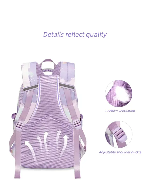 Fashionable Large Capacity Multi-compartment Backpack & Lunch Bag & Pencil Case Set, Trendy Backpack Set for Women & Girls, Casual Versatile High-quality Daily Commuting Bag Set 4